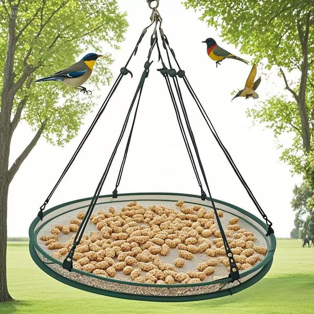 Bird Seed Catcher Tray Seed Hoop Hanging Hoop Garden Accessories for Bee Feeder Birds Lover Gardener Farmer,Seed Tray Platform, Outdoor Garden Accessories, Diameter 61cm