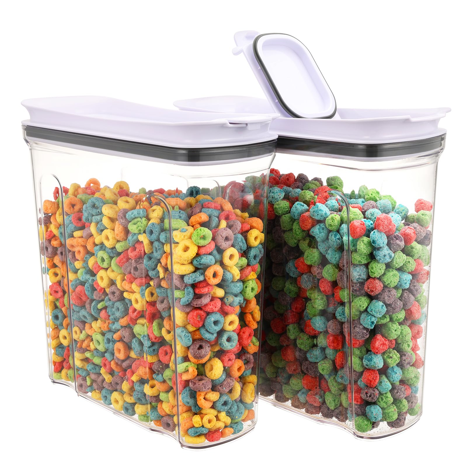 Cereal Containers Storage Set, Airtight Food Storage Container with Lid 4L/135.2oz, 2PCS BPA-FREE Plastic Pantry Organization Canisters for Rice Cereal Flour Sugar Dry Food in Kitchen