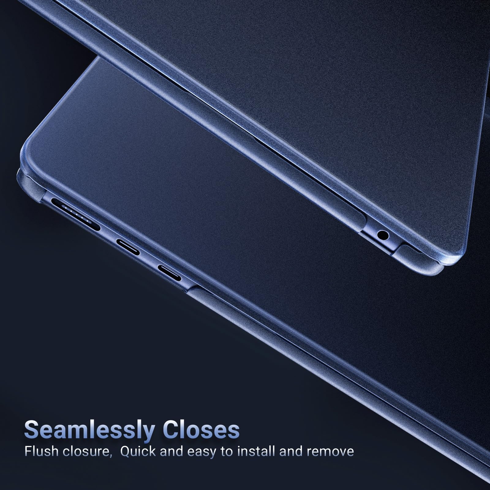 MOSISO Compatible with MacBook Air 13 inch Case M5 M4 M3 M2 2026-2022 A3449 A3240 A3113 A2681,2 in 1 Kit Finish Hard Shell for MacBook Air 13.6 inch Case, Anti-Fingerprints&Ultra-Thin, Midnight Blue