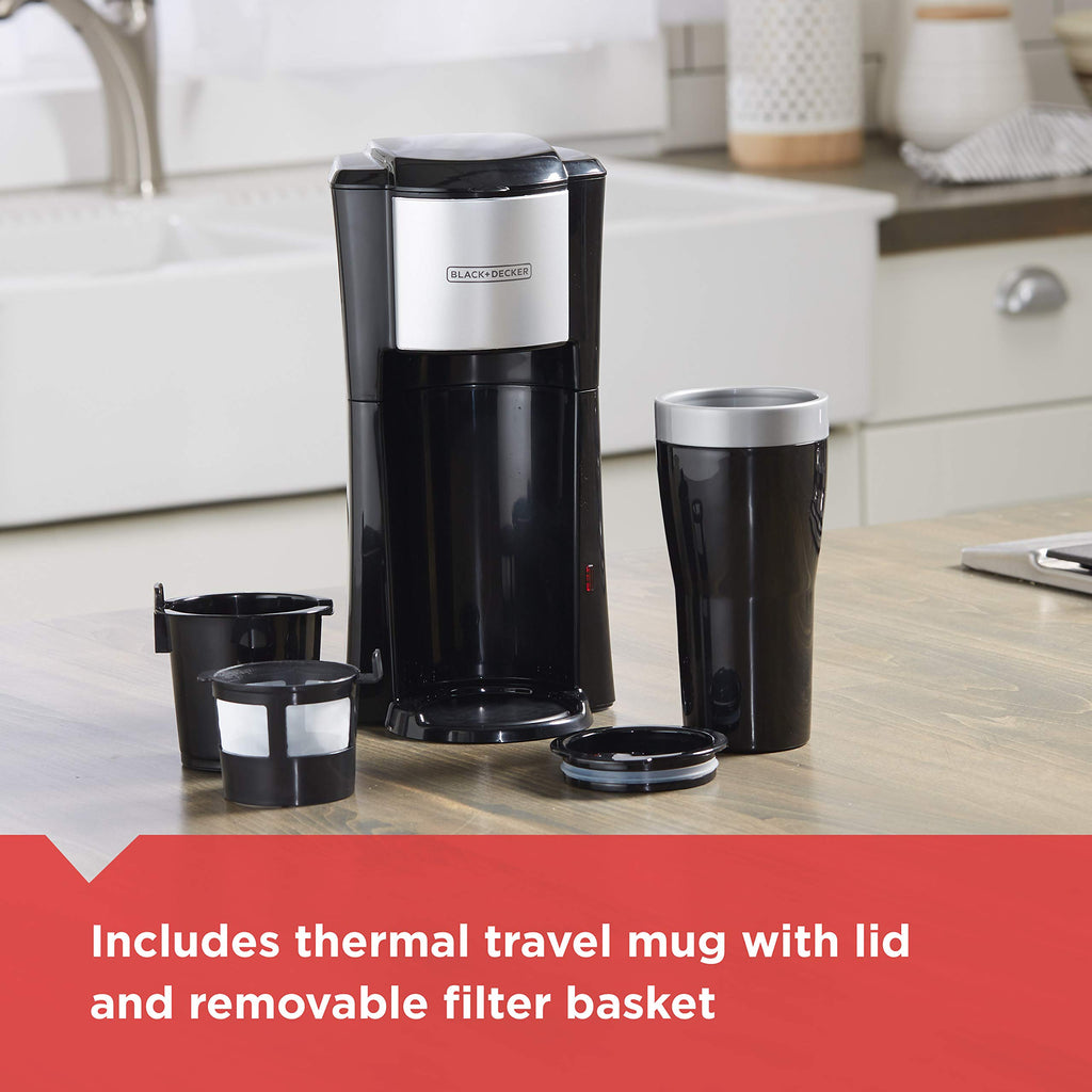 BLACK+DECKER CM618C Single Serve Coffee Maker, Black