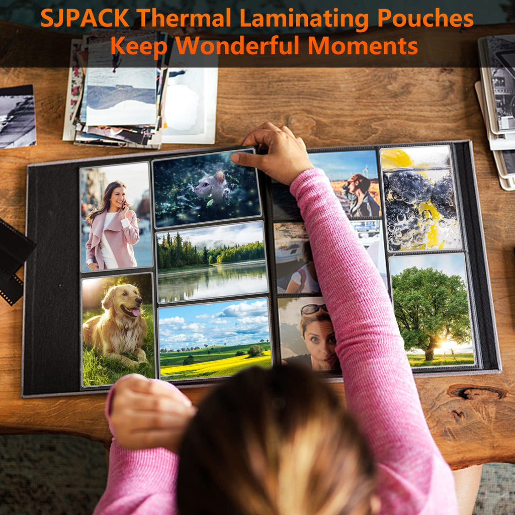 SJPACK Clear Thermal Laminating Pouches,Plastic Paper Laminator Sheets,9 x 11.5 Inches (3 Mil / 100 Pack)