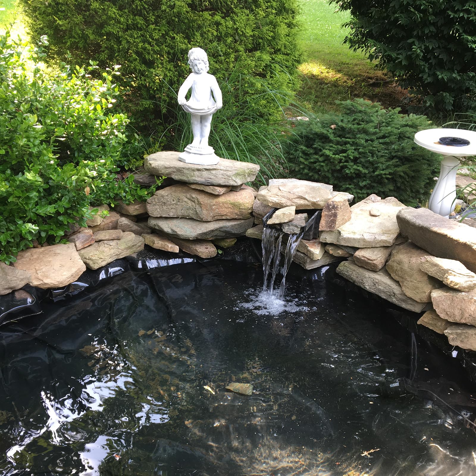 Yarlung 2 Pack 4x7 Feet Pond Liner, 20 Mil Small Pond HDPE Mat Black KOI Pond Liner for Fish Ponds, Waterfall, Garden Fountains