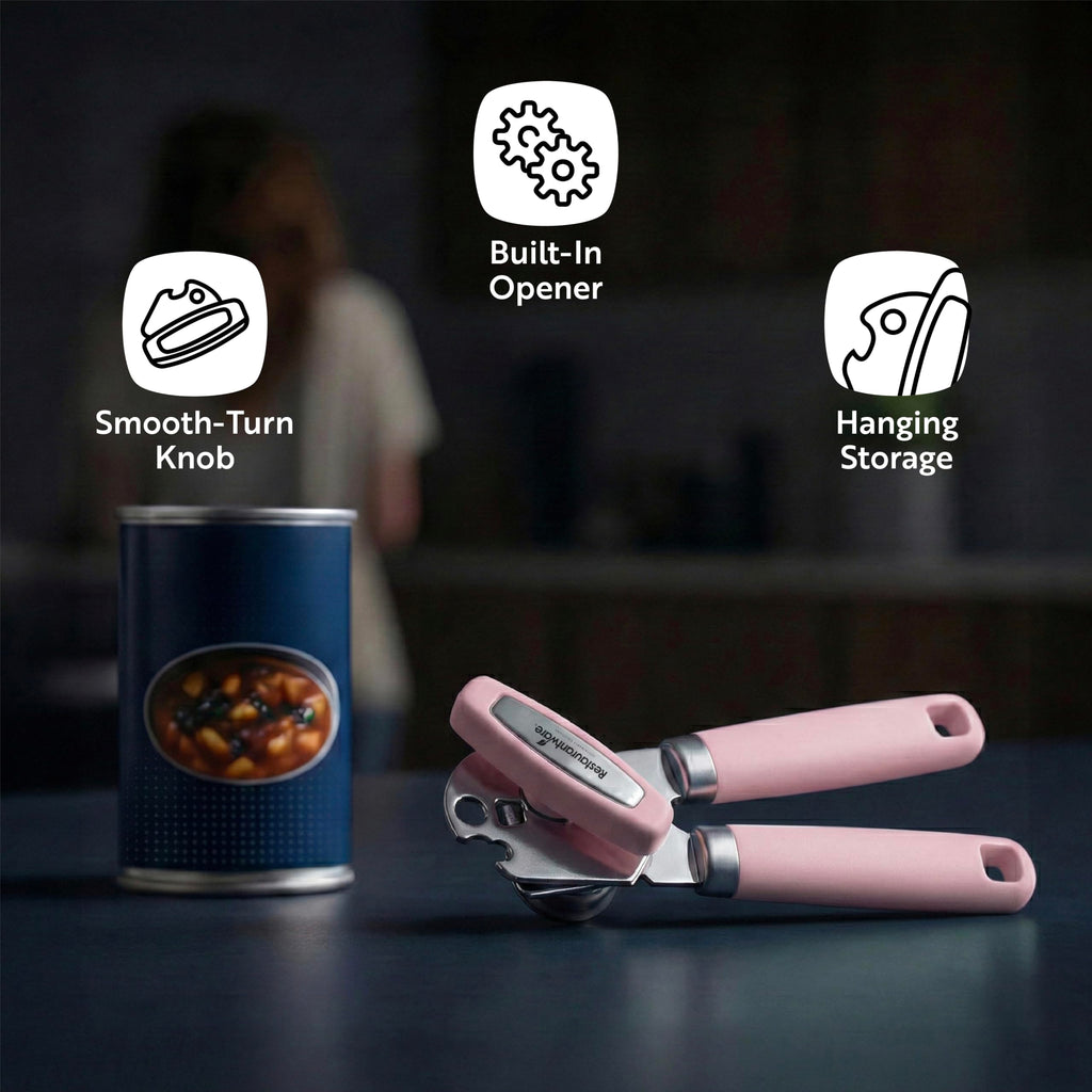 Restaurantware Can Opener 1 Pack 7.64 x 1.94 x 2.13 Inches Stainless Steel Rust Proof Manual with Built-in Bottle Opener and Ergonomic Handle