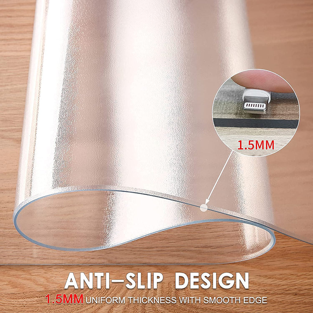 Chair Mat Office Chair Mat for Hardwood Floor Anti-Slip Floor Protector for Home Office 59''×47'' Heavy Duty Clear PVC Transparent Mat