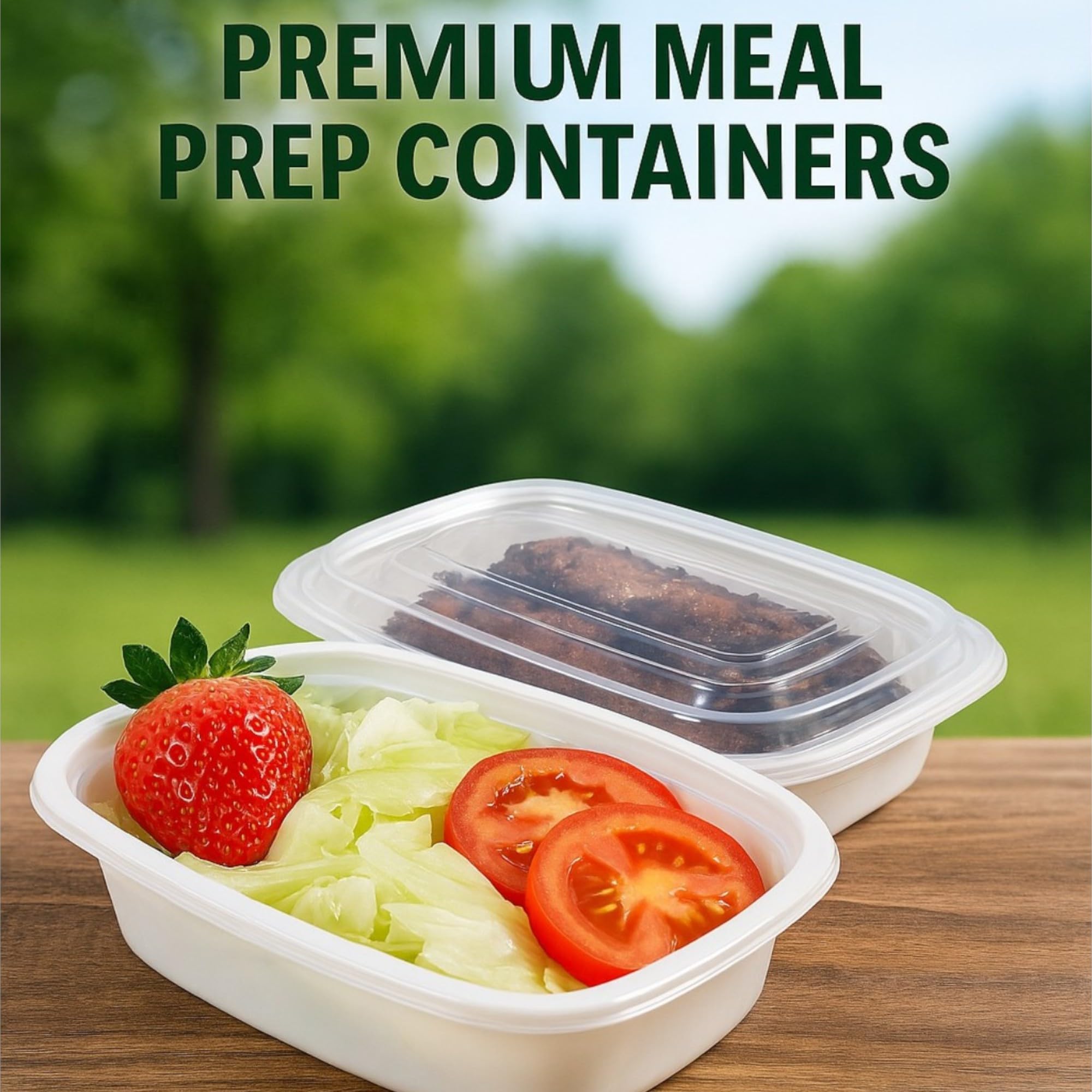 Golden Hub 50 Pack 16 oz White Meal Prep Containers with Lids, Rectangular Plastic Take Out Containers, Microwavable & BPA-Free Food Storage for Lunch & Portion Control
