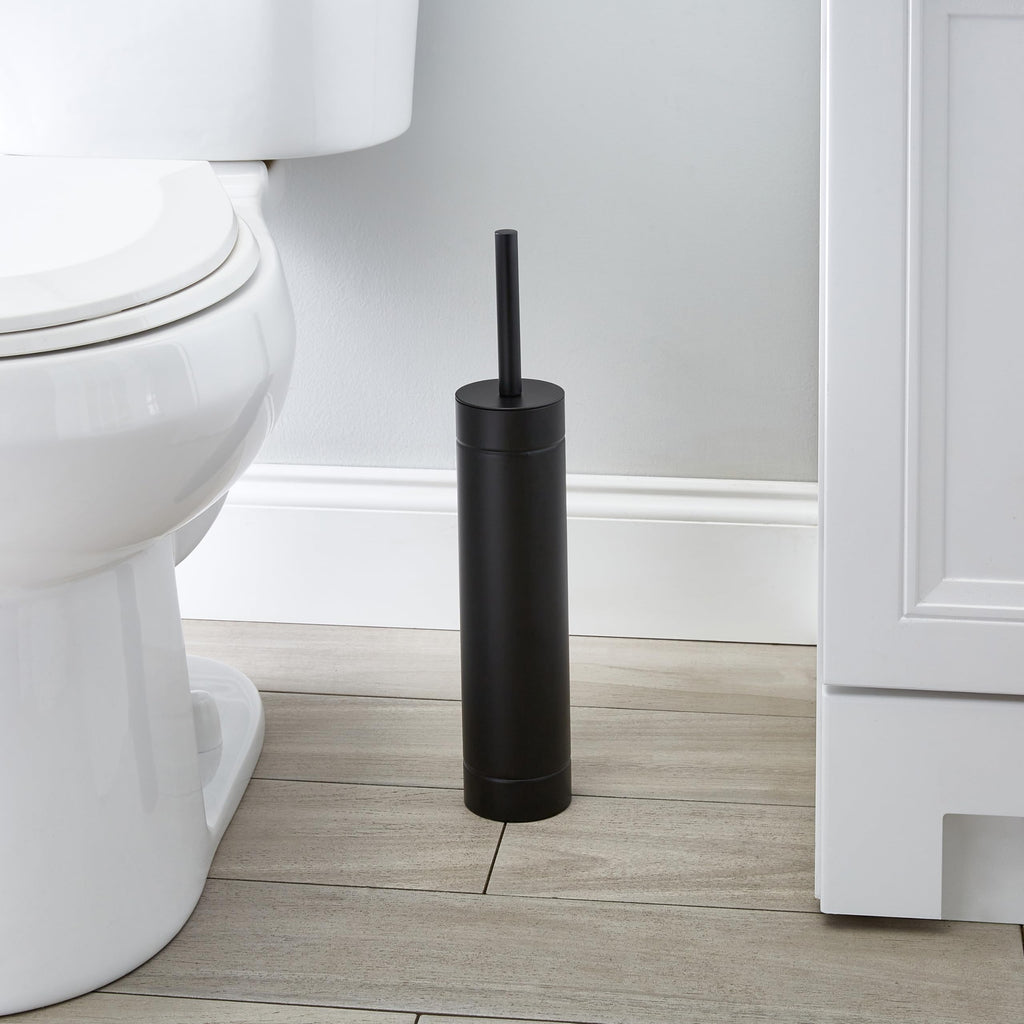 Bath Bliss Slender Toilet Brush with Weighted Base in Black