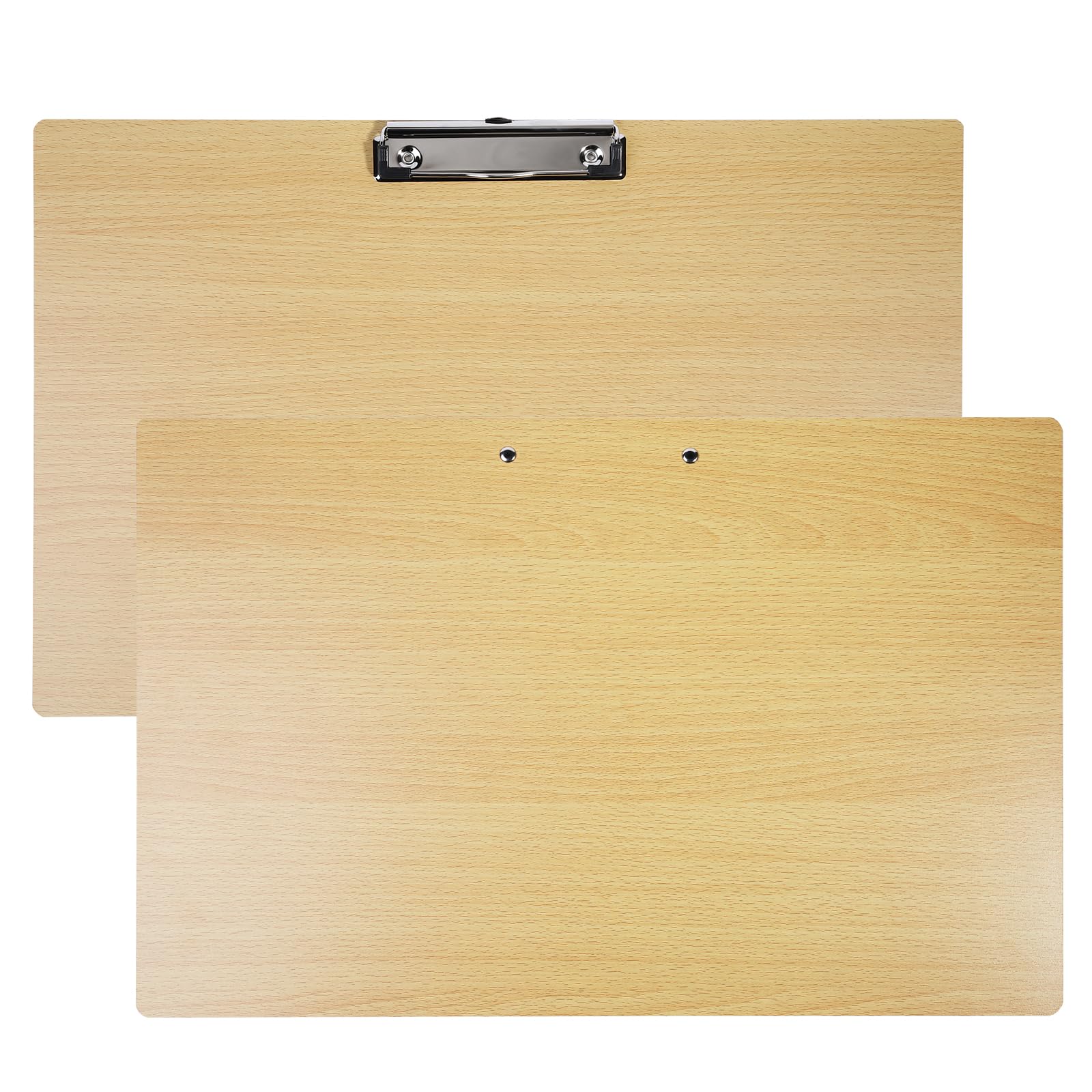 BOMKEE 2 Pack Extra Large Clipboard, 11x17 inch Legal Size Wooden Landscape Clipboard Horizontal/Vertical Clipboards for Artists Drawing, Sketching