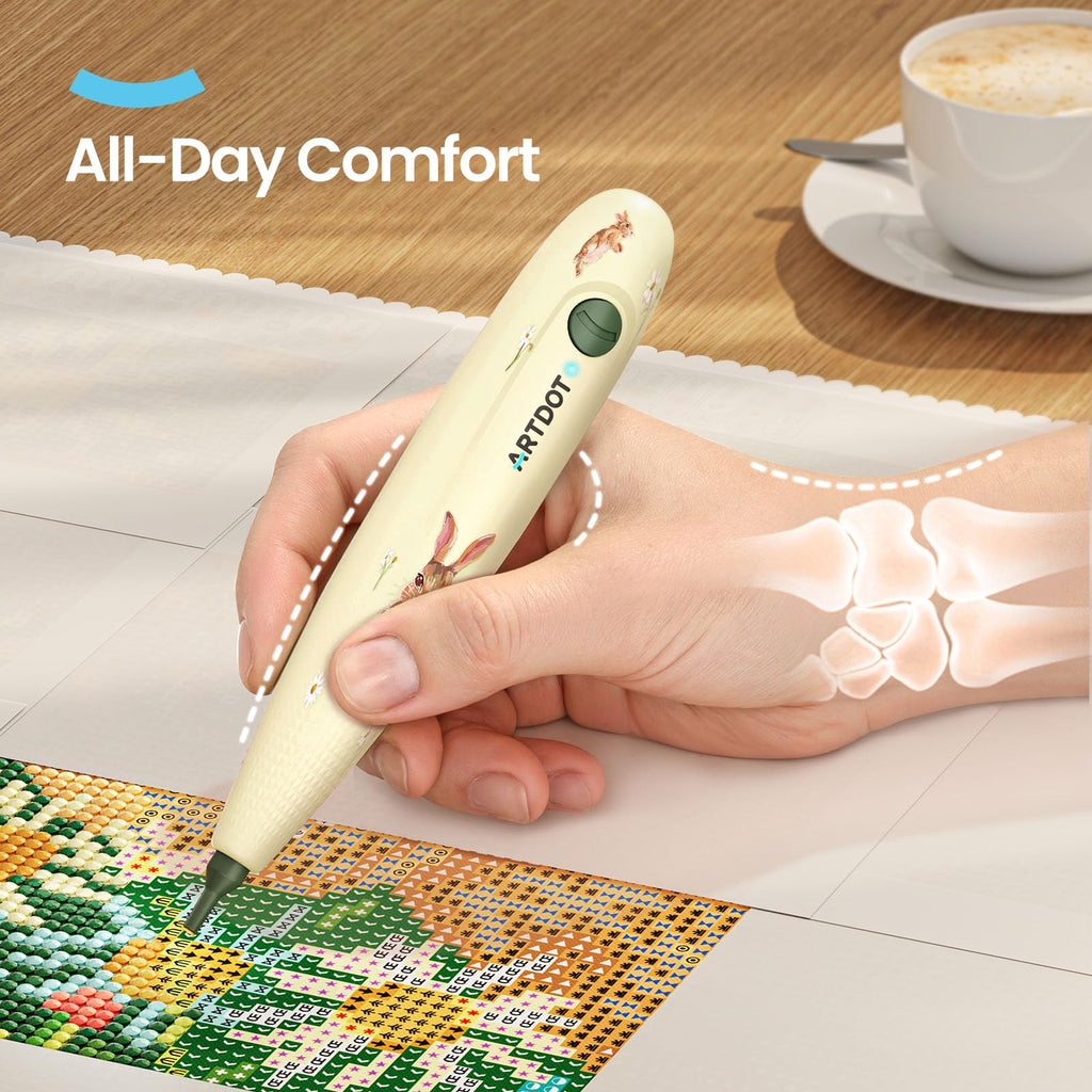 ARTDOT Electric Wireless Pen for Diamond Painting Kits for Adults, Vacuum Diamond Art Pens Peinture Diamant Ergonomic Lightweight Design with Accessories and Tools