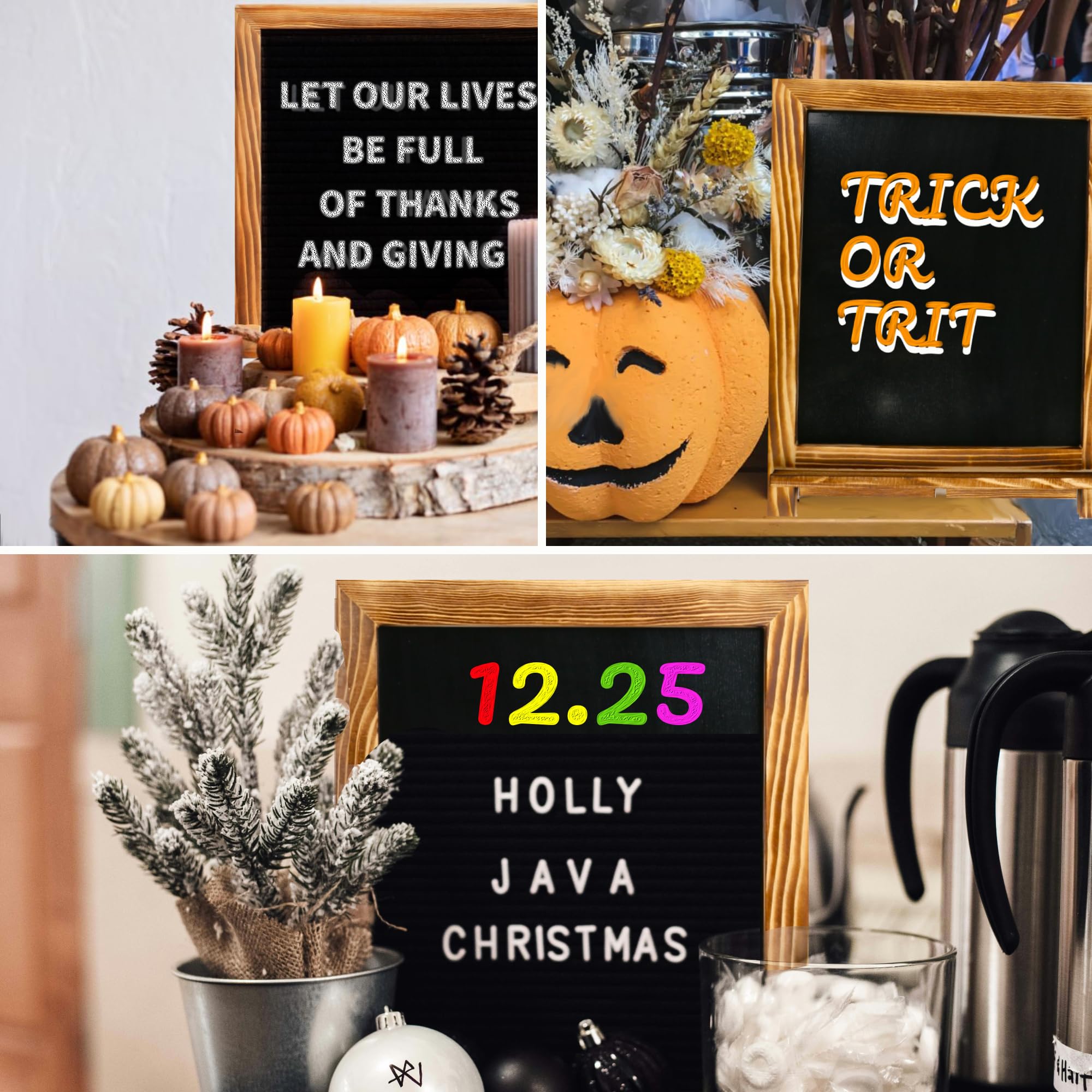 Rustic Chalkboard Sign, 15”x12” Standing Wood Framed Blackboard with Chalk Marker and Magnets, Magnetic Chalk Board Easel for Menu Kitchen Wedding Home Décor, Tabletop or Wall Hanging Display