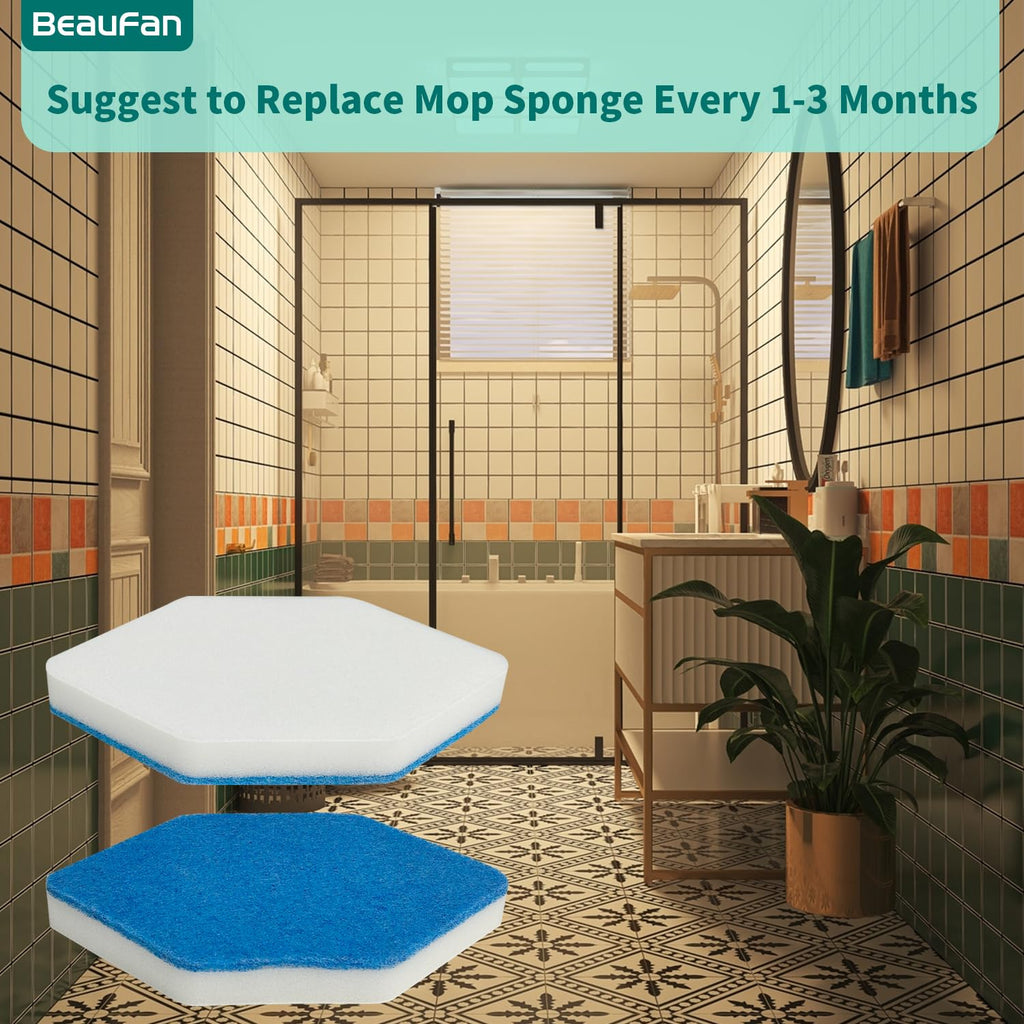 Beaufan 3 Pack Mop Refill and Sponge Compatible with Vileda Bath Magic Bathroom and Tub Mop
