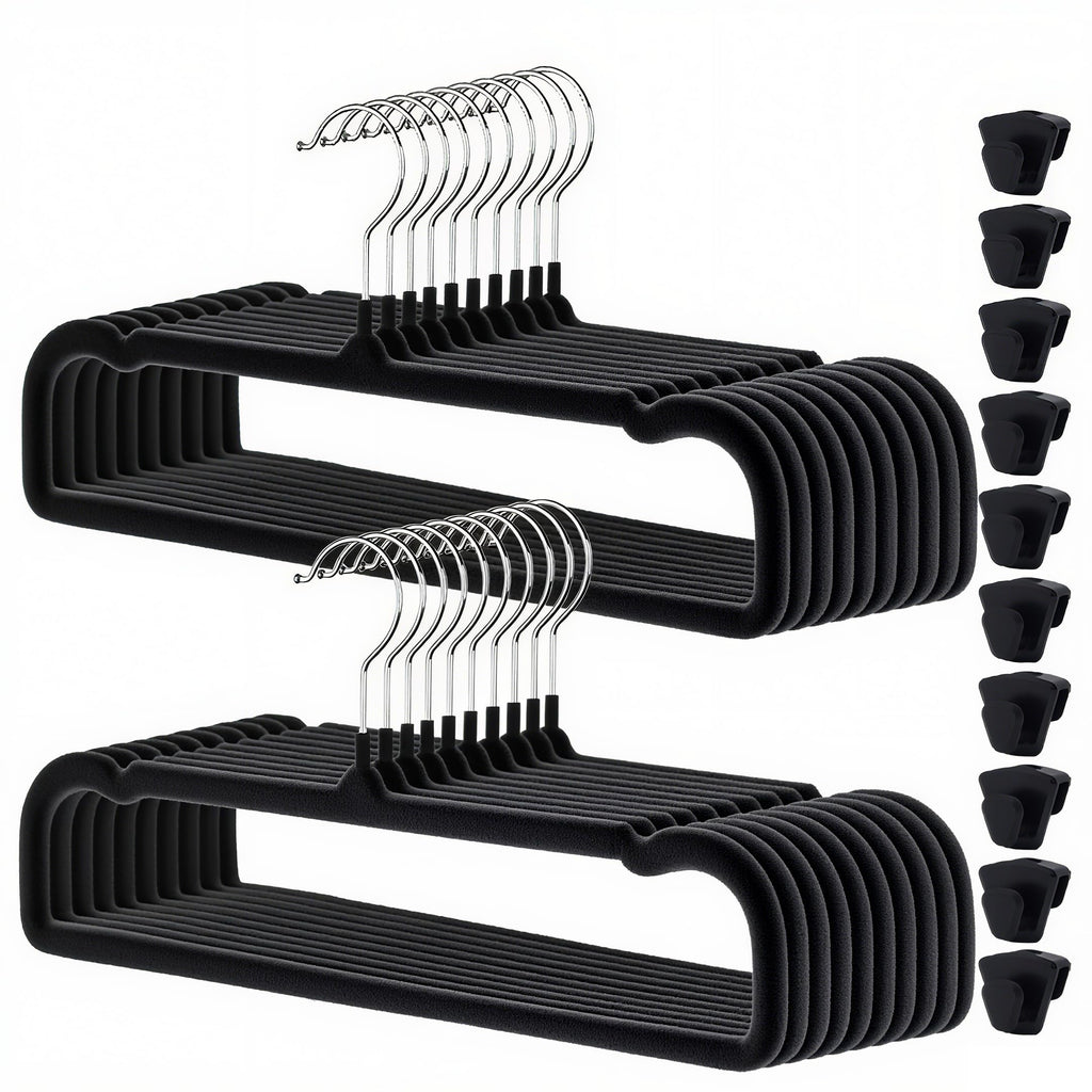 Velvet Pants Hangers 20 Pack,Premium Non Slip Velvet Hangers,Thin Space Saving Slim Clothes Hangers with 360° Swivel Hook,35cm