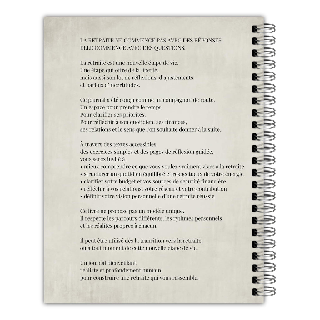 Mon Journal de Retraite, préparation, visualisation guidée, cadeau pour retraités et futurs retraités, Journal en Français, Livre de Retraite