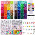 Song Xi 3500pcs Pony Beads for Bracelets, Friendship Bracelet Kit Included Letter Beads, Kandi Bead, Number Charm Bracelet Beads, Elastic Strings, Bracelet Making Kit Crafts for Adults