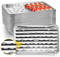 Yesland 30 Pack Disposable Aluminum Pans with Perforated Bottom for Air Circulation - 13.4 x 9 x 1.1 Inch Food Containers, Aluminum Sheet Pans for Cooking, Baking, Heating, Storing, Meal Prep, Takeout