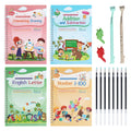 Magical Handwriting Workbooks Handwriting Practice Magic Copybook, Handwriting Aid Magic Pen Reusable Copybook Grooves Template Design for Children
