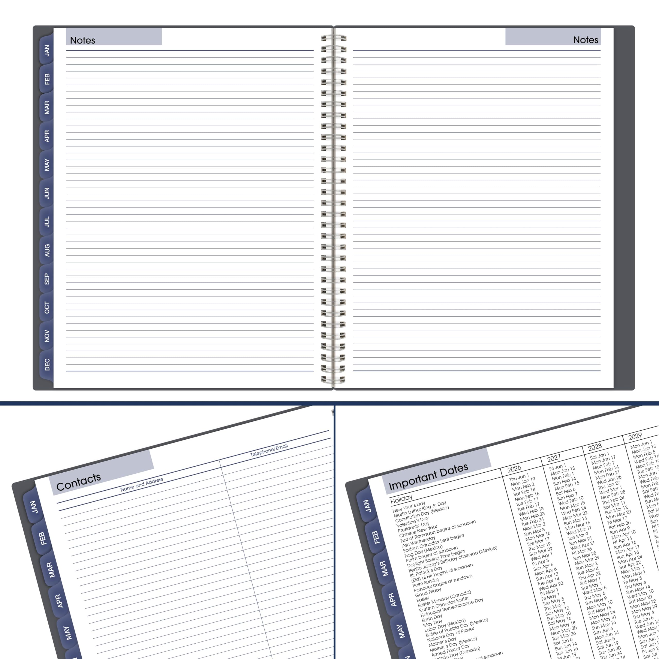 AT-A-GLANCE 2026 Appointment Book Planner, Weekly & Monthly, 8-1/2" x 11", Large, Quarter-Hourly, DayMinder, Gray (GC5200726)