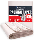 Bryco Goods Newsprint Packing Paper Sheets for Moving - 5lb - 160 Sheets - Moving & Shipping Supplies - 27" x 17" - Wrapping & Protecting Fragile Items - Newspaper Paper