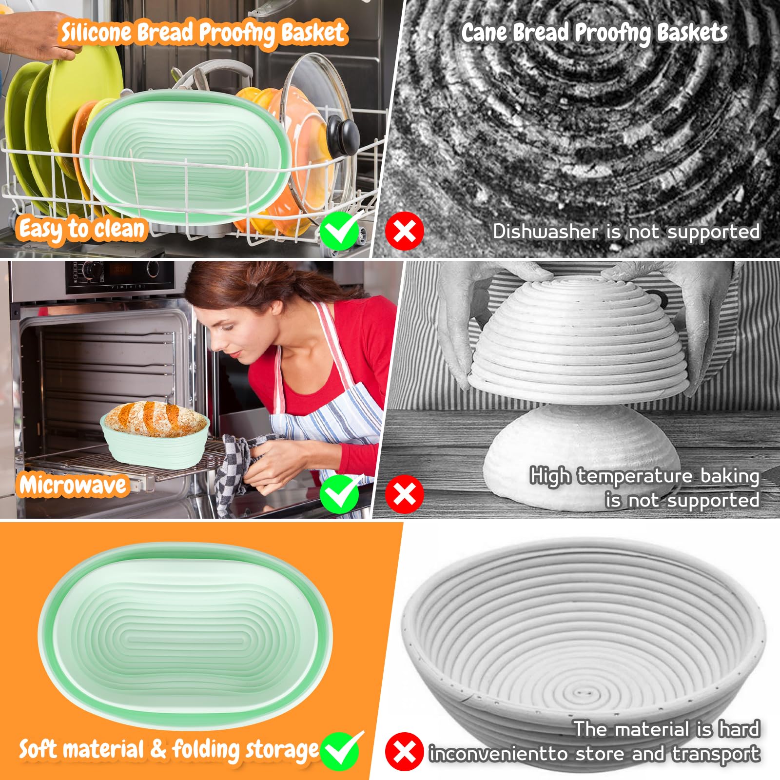 Complete Sourdough Bread Starter Kit with 35OZ Jar, All-in-One Sourdough Starter Kit, 2 Silicone Proofing Baskets, Non-Stick Baking Mat & 15-Piece Baking Tools Set - Includes Dough Scraper, Lid & More