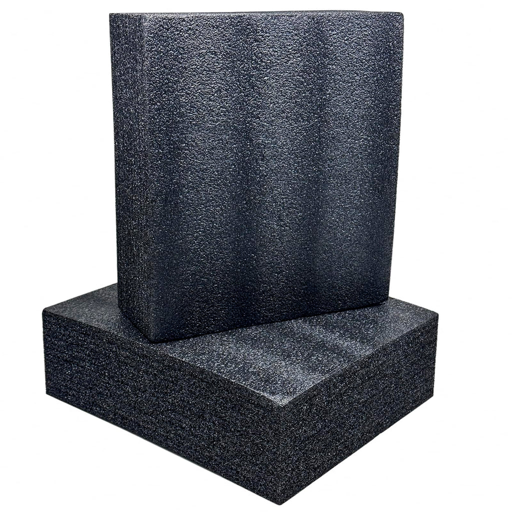 QISF 2PCS Cuttable Polyethylene Foam Block 12x10x3.5Inch Packing Sheet,9CM/3.5In Thick Padding Inserts Foam for DIY Crafts,Cases and Boxes Packing, Black