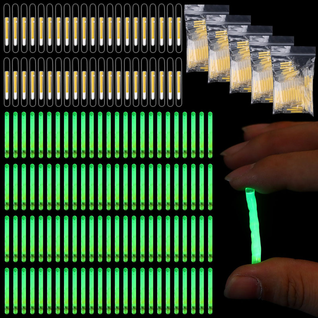 200 Pcs Fishing Glow Sticks Bulk for Bobbers 1.5 Inch Mini Glow Sticks Night Fishing Glow Stick Rod Tip Glow Sticks Underwater Light Stick for Rave Easter Halloween Christmas New Year Party Decor