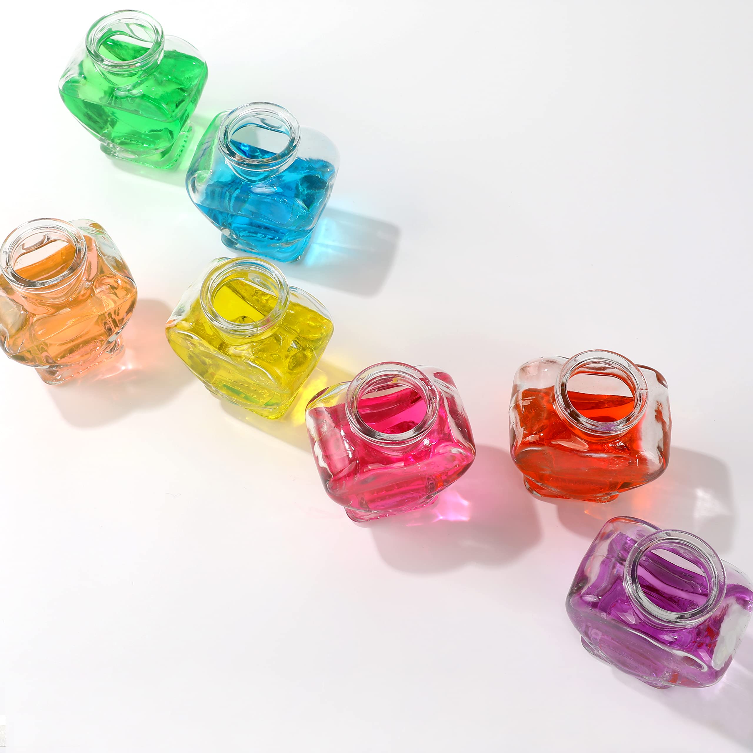 Magic Season Decorative Glass Bottles with Cork Stoppers (80 ml Heart-Shaped Bottles / 6 Pcs)