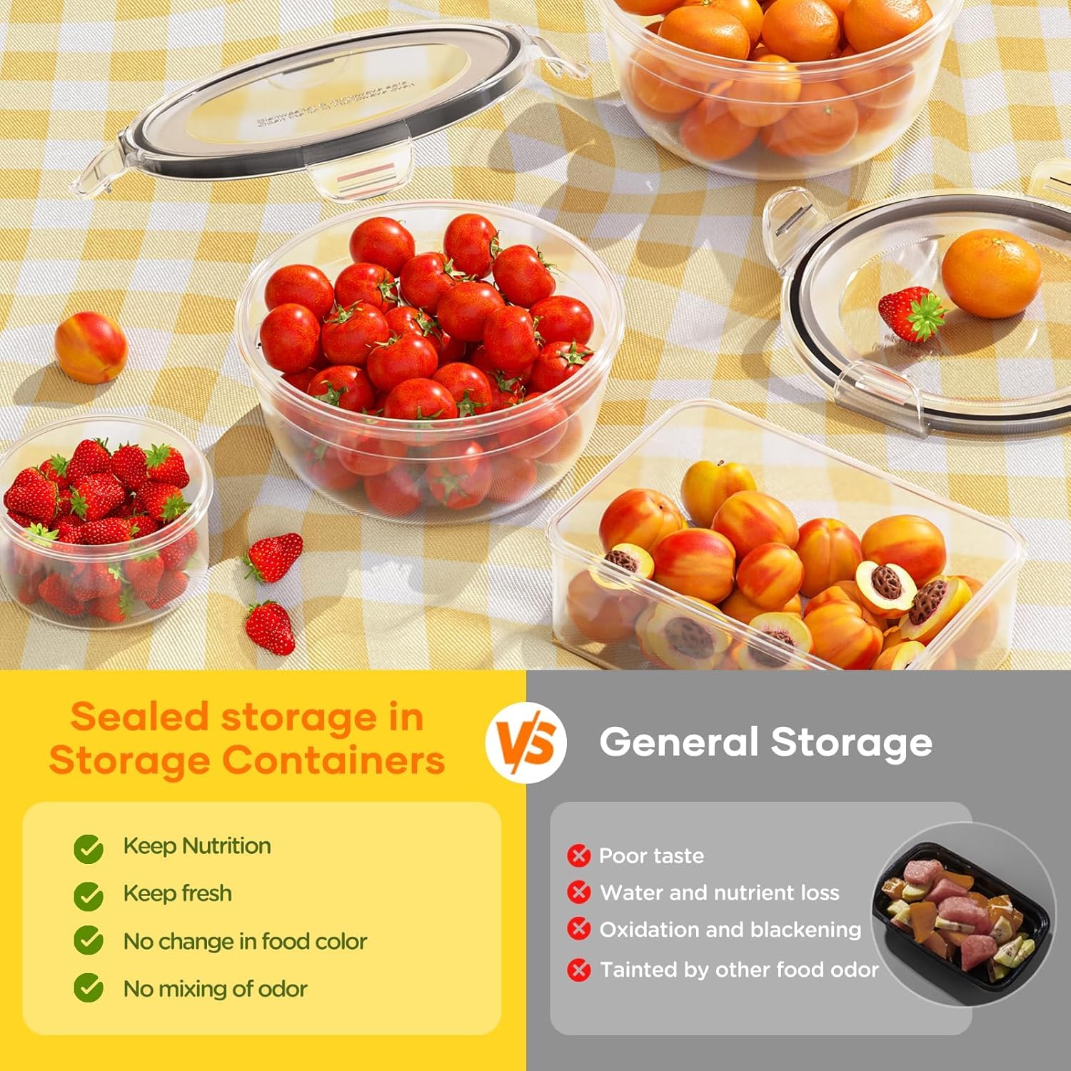 52 PCS Food Storage Containers with Lids Airtight (26 Lids & 26 Containers)-Plastic Leakproof Meal-Prep Container for Kitchen Storage Organization Microwave/Dishwasher Safe with Labels & Pen (26 pcs)