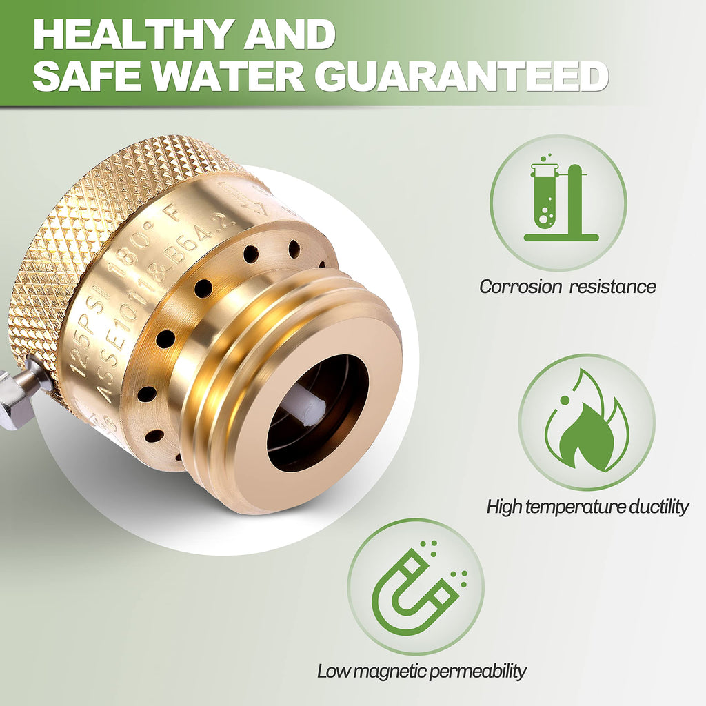 Litorange 2 Pack Brass 3/4" Inch MHT Hose Bibb Connector Backflow Preventer Vacuum Breaker