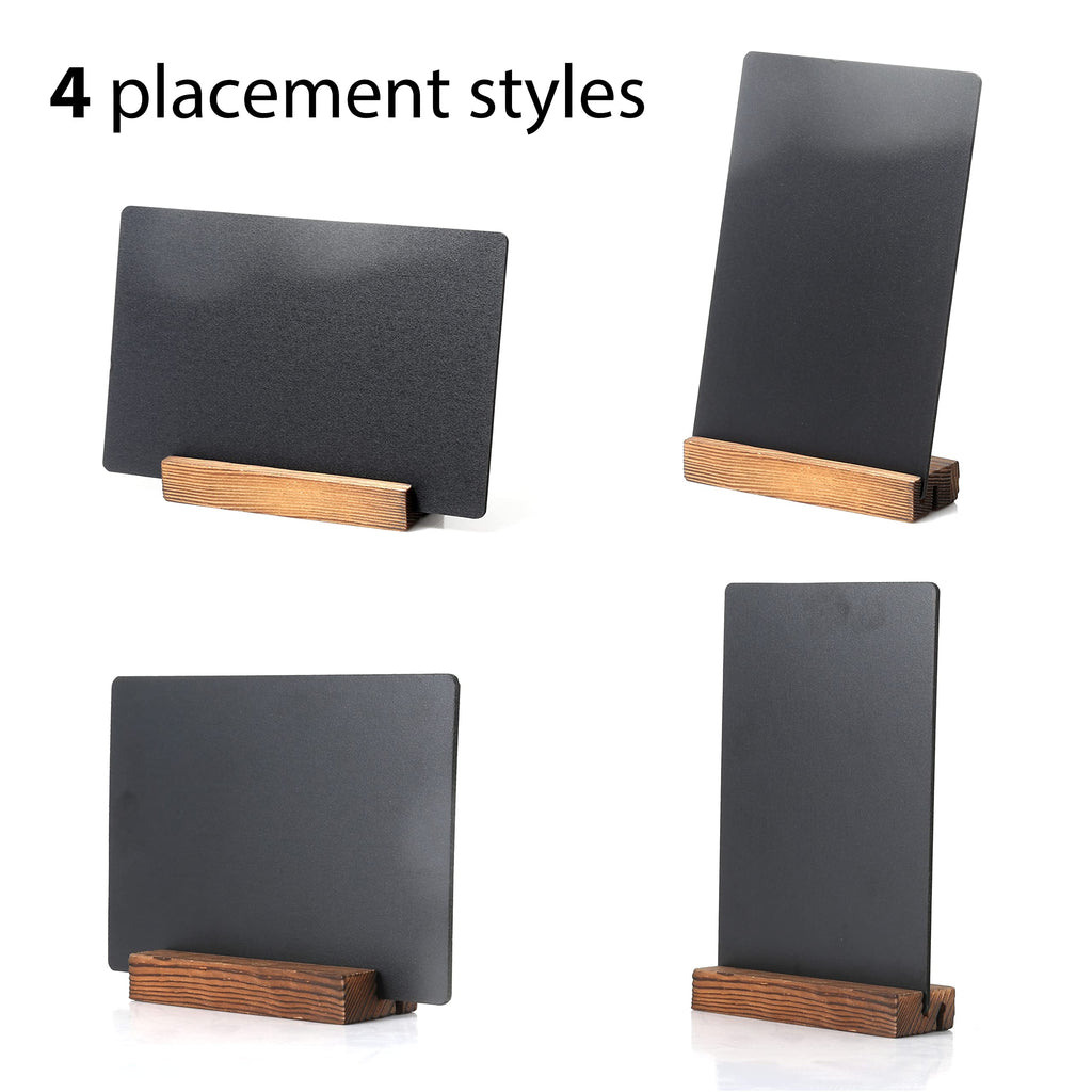 7.9x5.1 Desktop Chalkboard Sign with Wood Base, Message Board Menu Board Chalkboard for Shop Wedding Kitchen Home Party (3 Pack 7.9x5.1)