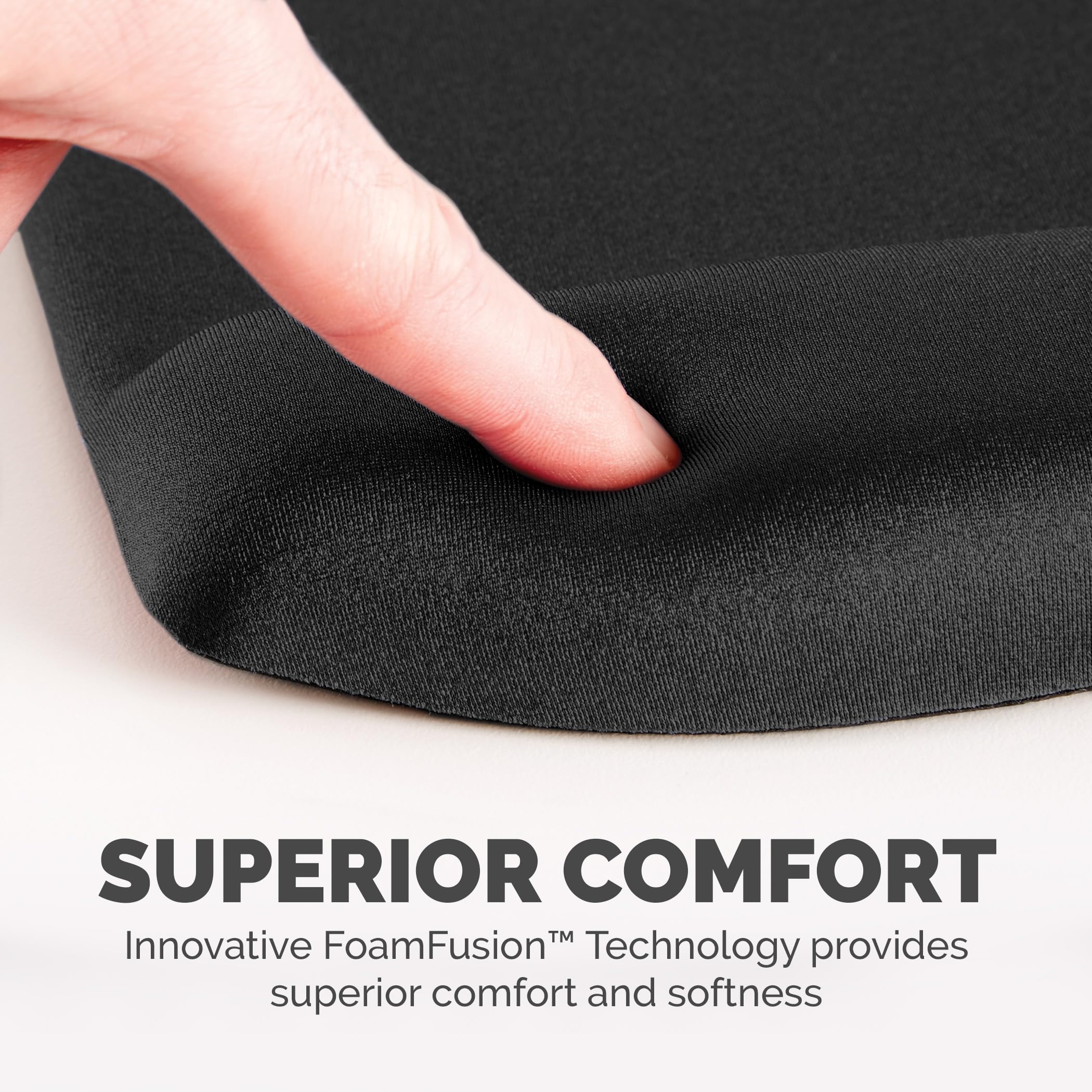 FELLOWES PlushTouch Mouse Pad Wrist Rest with FoamFusion, Black