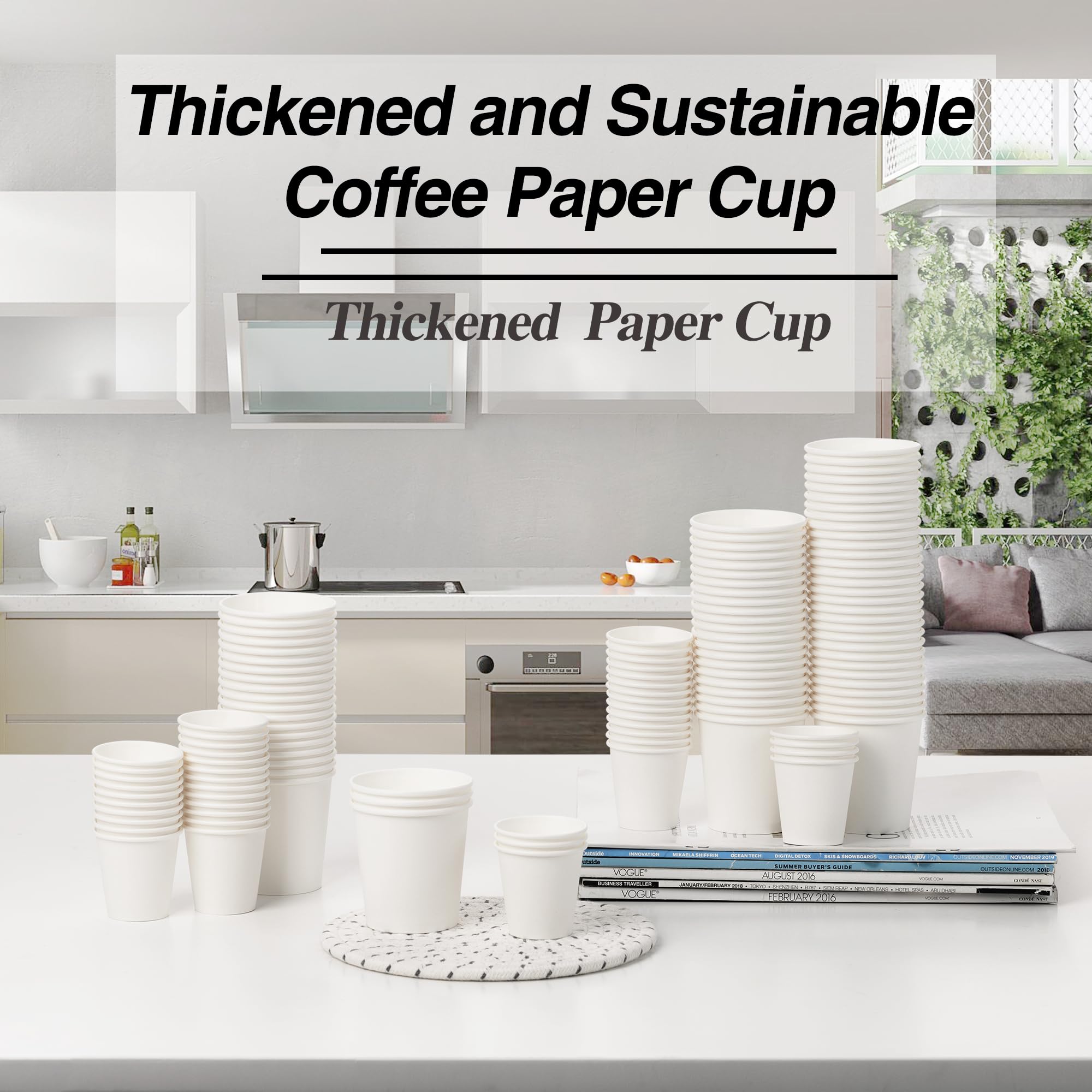[600 Pack] Dbfengbilian Disposable Coffee Paper Cups, Espresso, Hot Coffee Paper Cups for Party, Picnic, Bathroom Mouthwash, Travel and Events White (3oz)