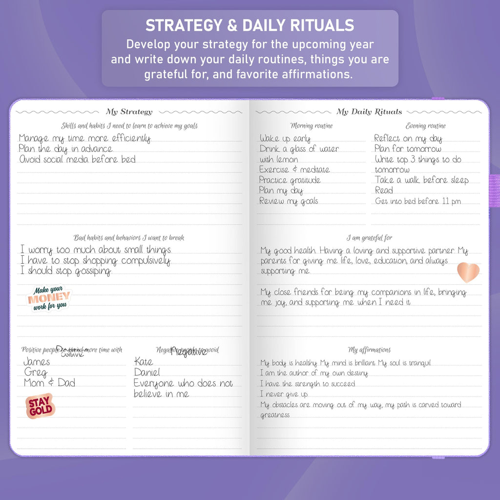 GoGirl Weekly Schedule Planner – Undated Hourly Work & Life Planner with Time Slots – Vertical Agenda Organizer for Daily Time Management & Productivity – A5 Size, 5.8″x8.3″, Hardcover (Lavender)