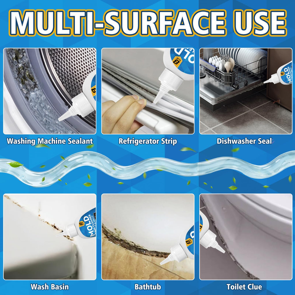 HouseMold Stain Remover Gel, Washing Machine Cleaner with Brush, Stain Remover for Washing Machine, Refrigerator, Shower (220.01 g)