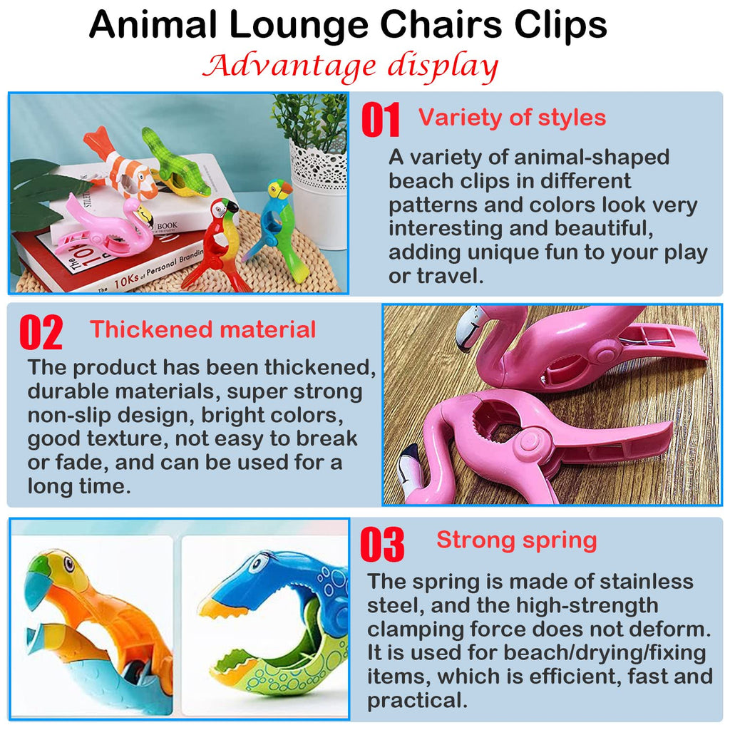 Paifeancodill Creative Beach Towel Clips, 4 Pcs Clownfish Towel Clips for Beach Chairs Plastic Lounge Chair Towel Clips, Beach Chair Clips, Pool Clips for Lounger, Lounge Chair(Blue+Orange Clownfish)