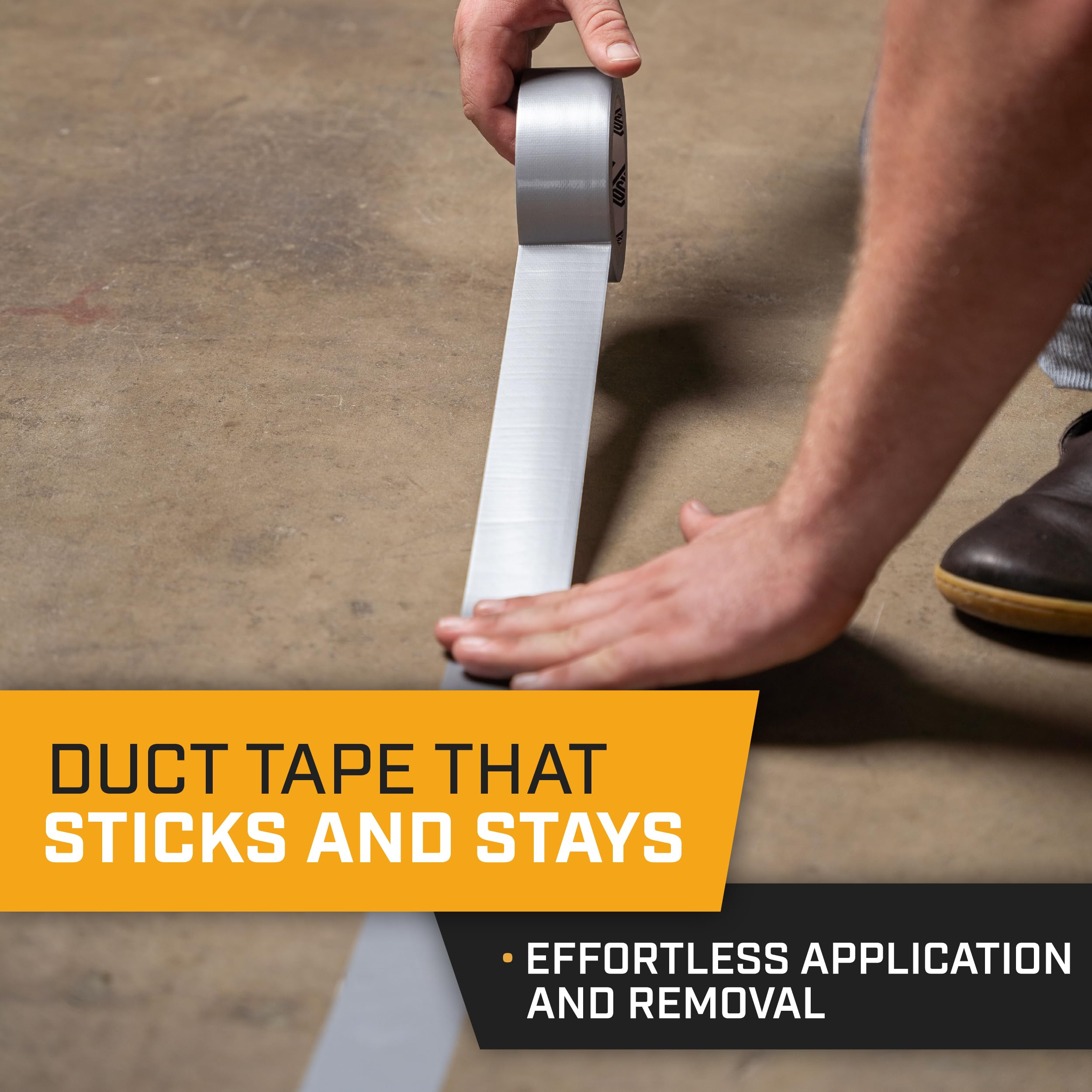 Duct Tape Heavy Duty - 5 Roll Multi Pack - Silver 90 Feet x 2 Inch - Strong, Flexible, No Residue, All-Weather and Tear by Hand - Bulk Value for Do-It-Yourself Repairs, Industrial, Professional Use