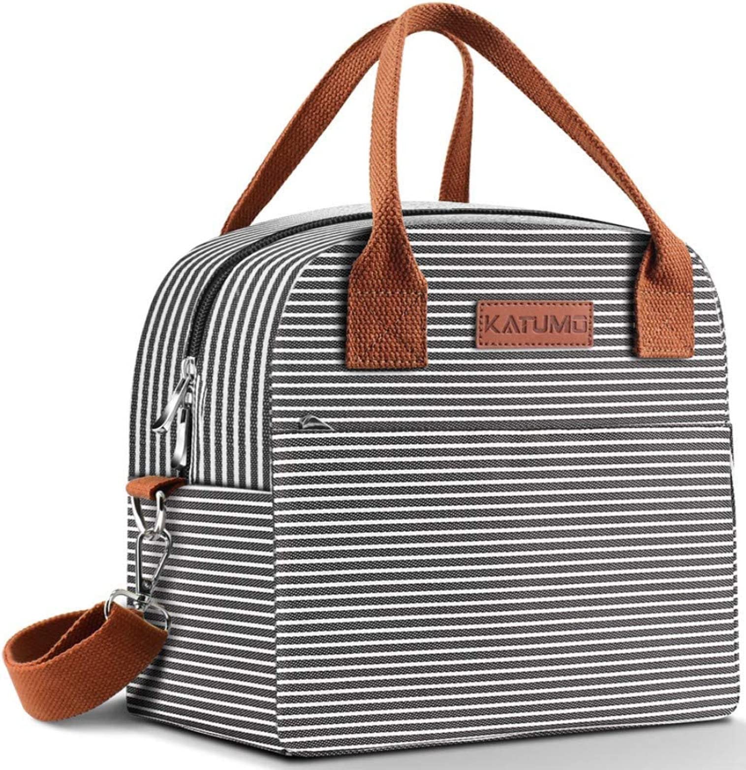 KATUMO Lunch Bag Insulated Tote Bag Reusable Lunch Box with Removable Shoulder Strap Thermal Cooler Bag for Kids and Adult, Ideal for Work/School/Outdoor Activity