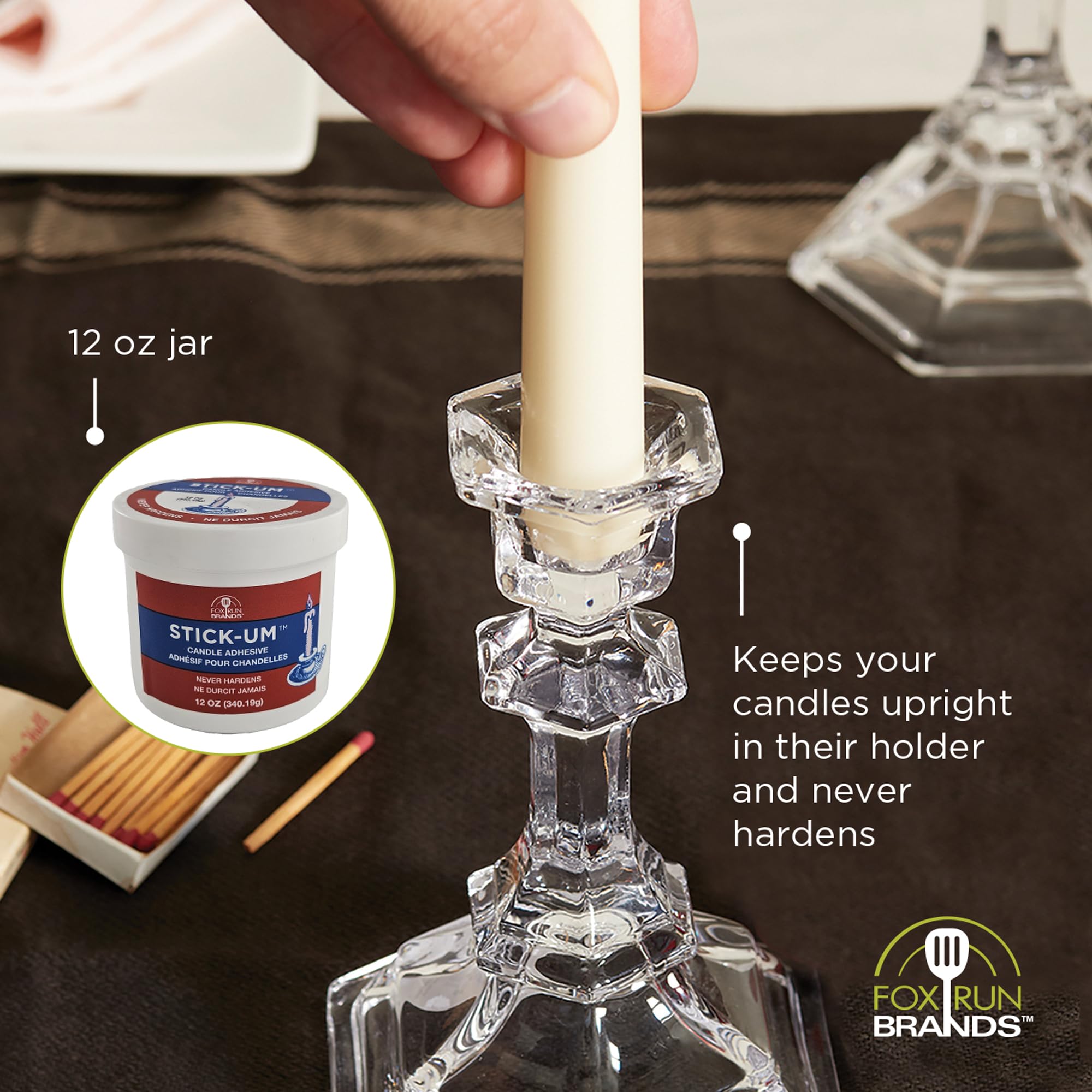 Fox Run Stick-Um Candle Adhesive, 12 Ounces