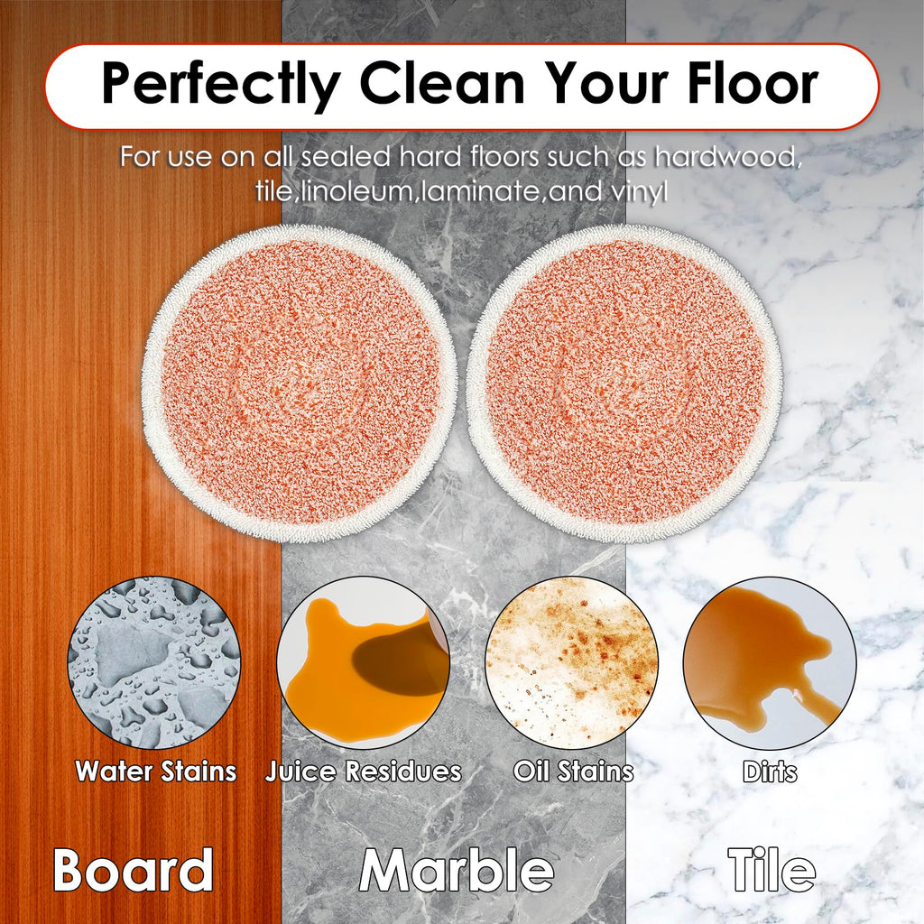 (12 Pack) 3897A Replacement Mop Pads for Bissell SpinWave SmartSteam Scrubbing Steam Mop 3897A 3712C 3712W, Spinning Scrubbing Mop Pads, Heavy Duty Scrubby Mop Pad, Orange Pads 6 Sets