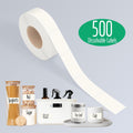 500 Dissolvable Canning Labels, Removable Freezer Pantry Stickers with Perforation Line No Residue Left for Food Containers Jars Kitchen Restaurant Storage Organization (1” x 2”)