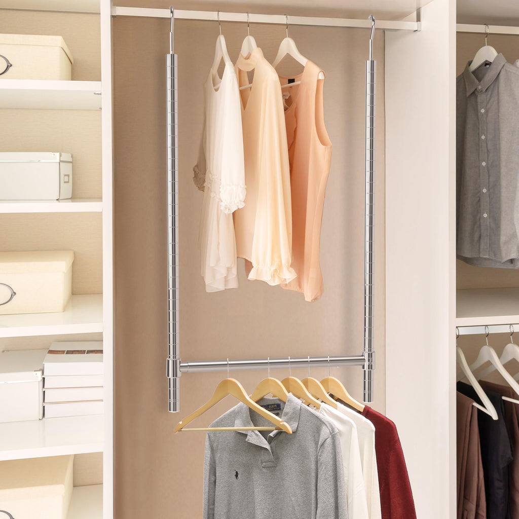 Simple Houseware 18 to 30 Inch Adjustable Closet Hanging Rod, Chrome