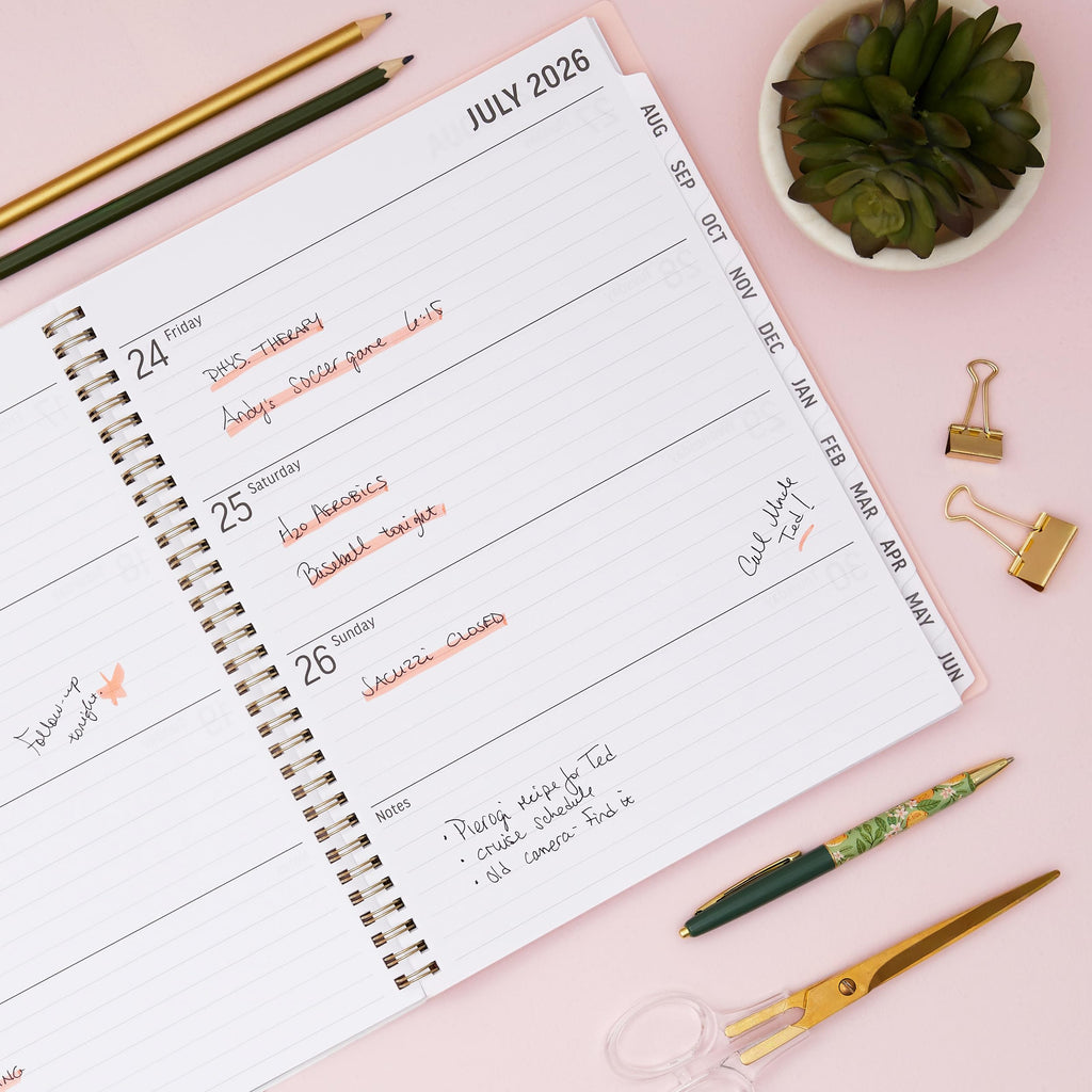 Blue Sky 2026-2027 Large Print Weekly and Monthly Academic Year Planner Calendar, July 2026 - June 2027, 8.5" x 11", Flexible Cover, Wirebound, Storage Pocket, Laminated Tabs, Charlotte