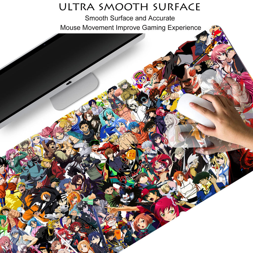 KINPLE XXL Extended Large Gaming Mouse Pad Non-Slip Water-Resistant Rubber Cloth Computer Game Mouse Mat(35.4×15.75×0.1 inch) (35.4×15.75inch(U12))