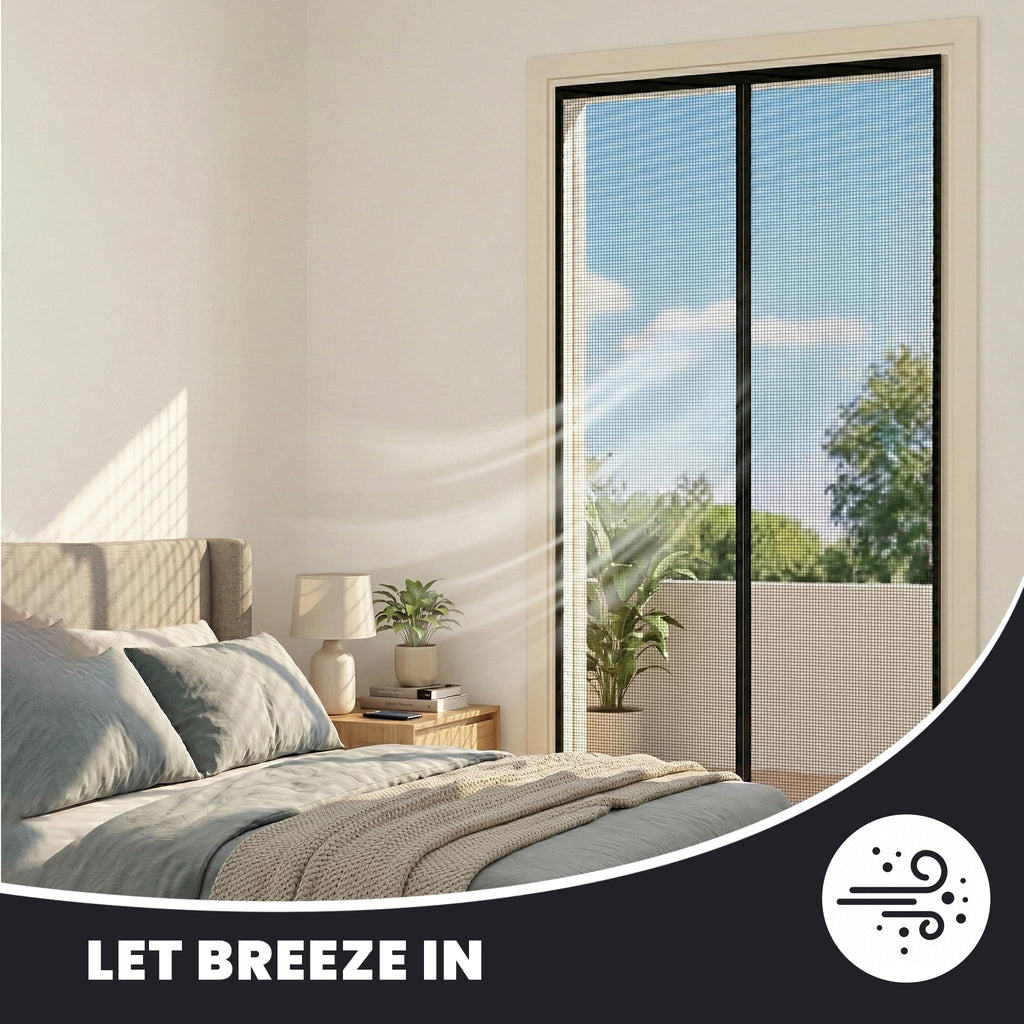 Magnetic Screen Door, Heavy Duty Fiberglass Moustiquaire Magnétique, Screen Mesh with Automatic Block Closure, Walk Through Easily for Kids Pets,Fits Door Size up to 36-38" W x 80" H