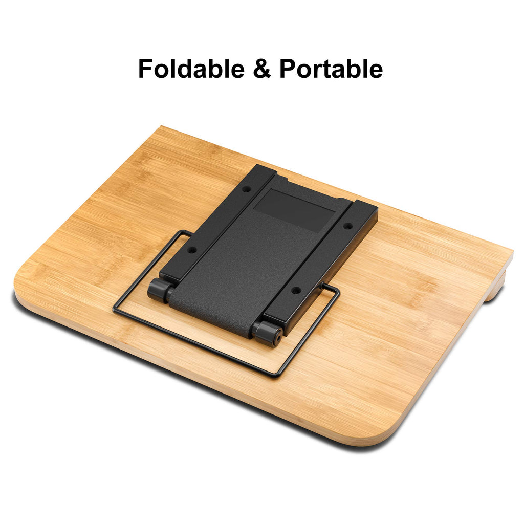 Readaeer Large Size Bamboo Reading Rest Cookbook Cook Book Holder Stand Bookrest Foldable Book Stand Reading Stand Holder