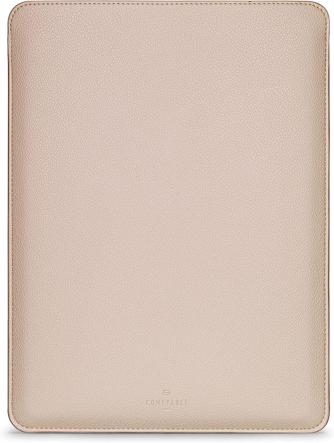 Comfyable Laptop Sleeve 15 Inch Precisely Compatible with MacBook Air 15" M5 M4 M3 M2 2026, Faux Leather Cover Case, Sand