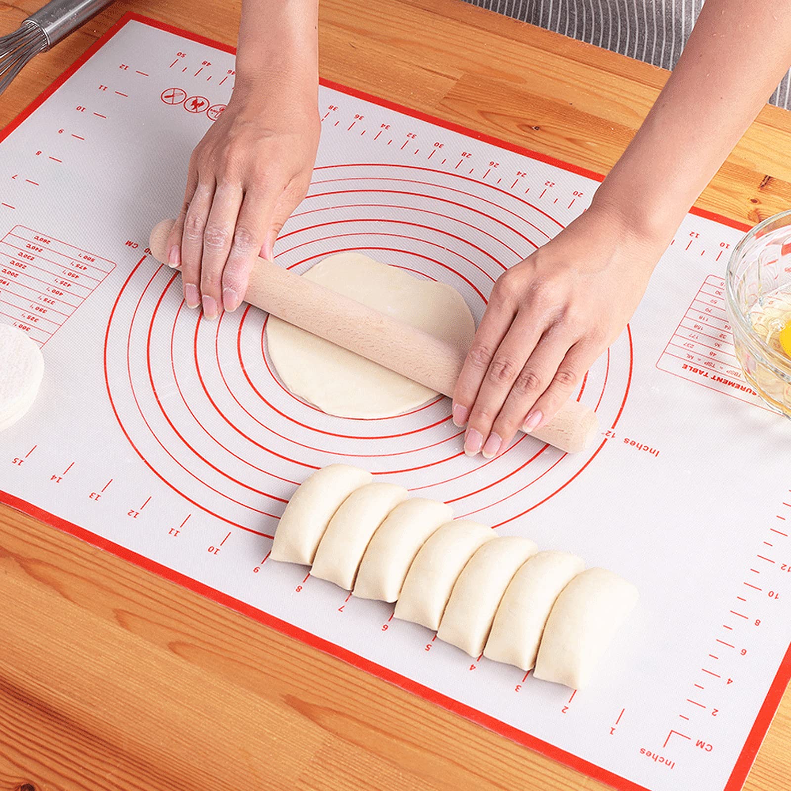 Silicone Pastry Mat - Extra Thick Non Stick Baking, Fondant, Counter, Dough Rolling, Oven Liner, Pie Crust