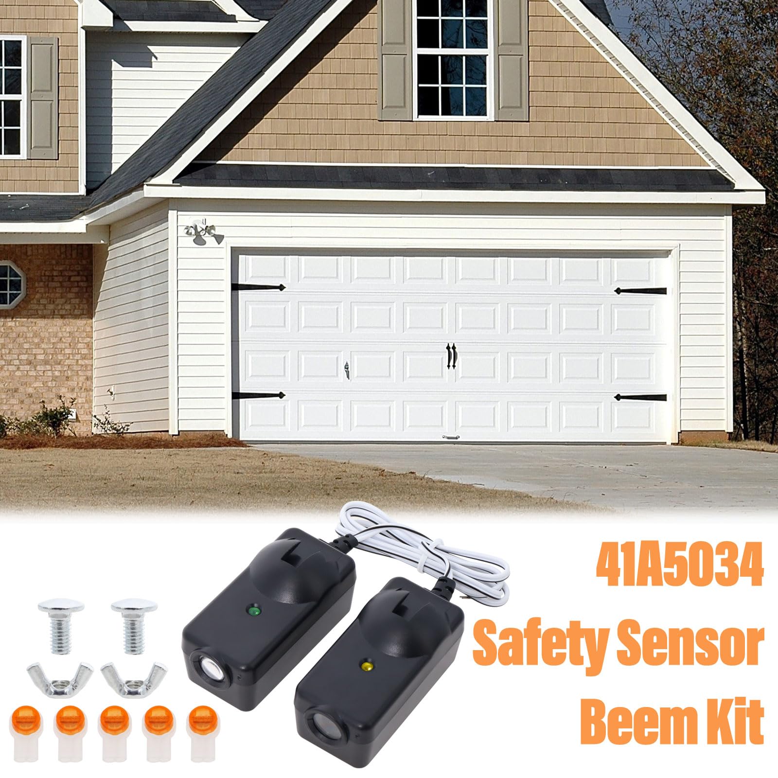 Garage Door Sensor Replacement Compatible with Liftmaster Chamberlain Craftsman Garage Door Openers, 41A5034 G801CB-P Garage Door Safety Sensor Kit