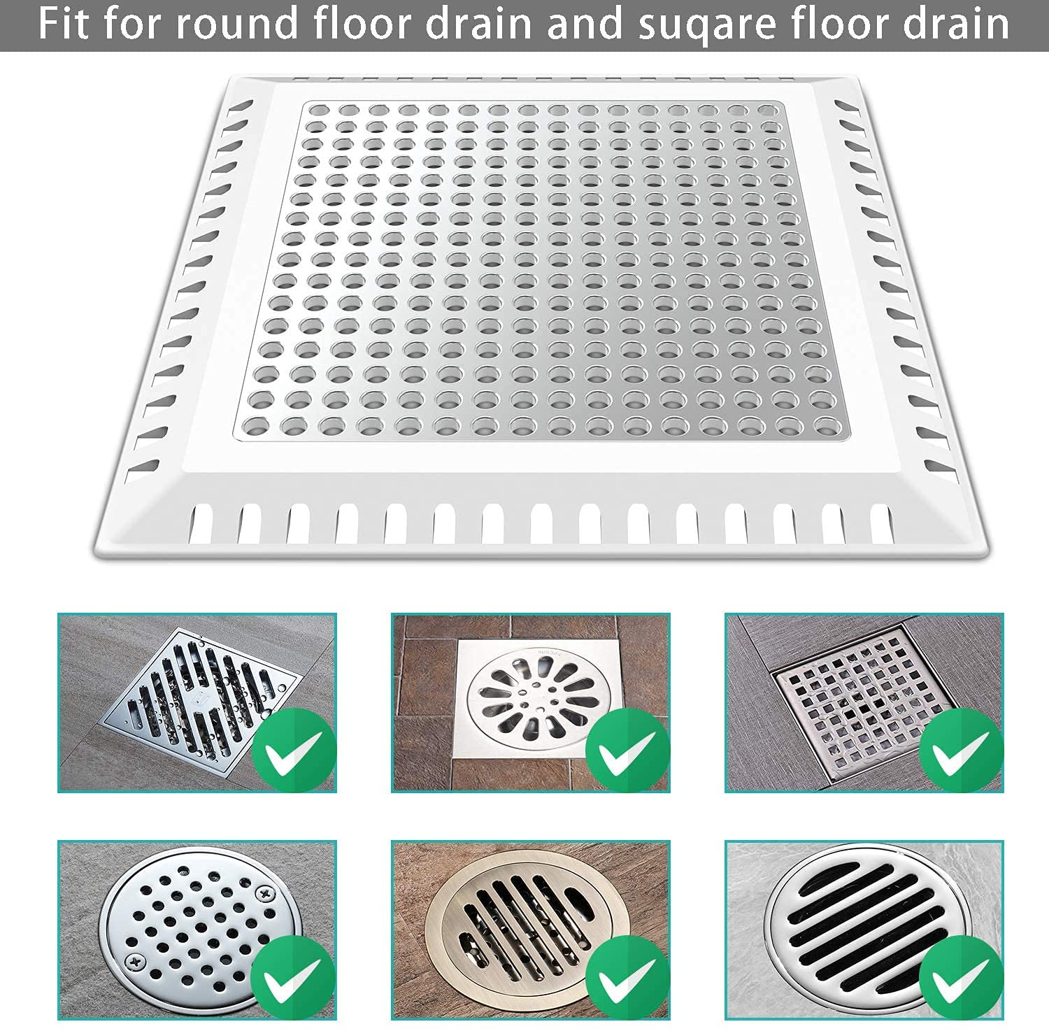 Aojuxix Shower Drain Hair Catcher/Drain Protector/Shower Drain Cover for Bathroom Floor Drain