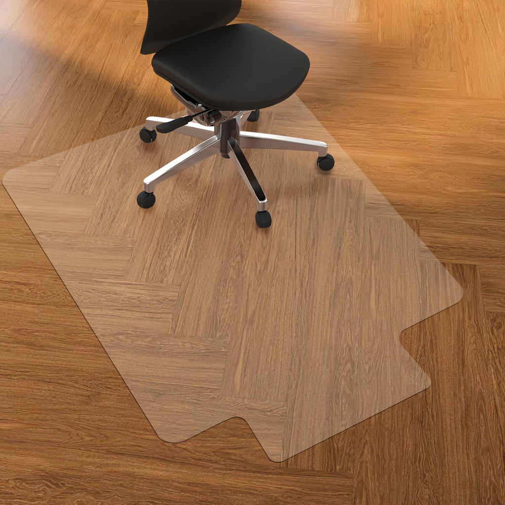 Clear PVC Office Chair Mat - Stronger & Durable Desk Chair Mat for Hardwood Floor, Non-Slip Floor Protector for Office Chair Casters(Clear for Hardwood, 36X47IN with Lip)