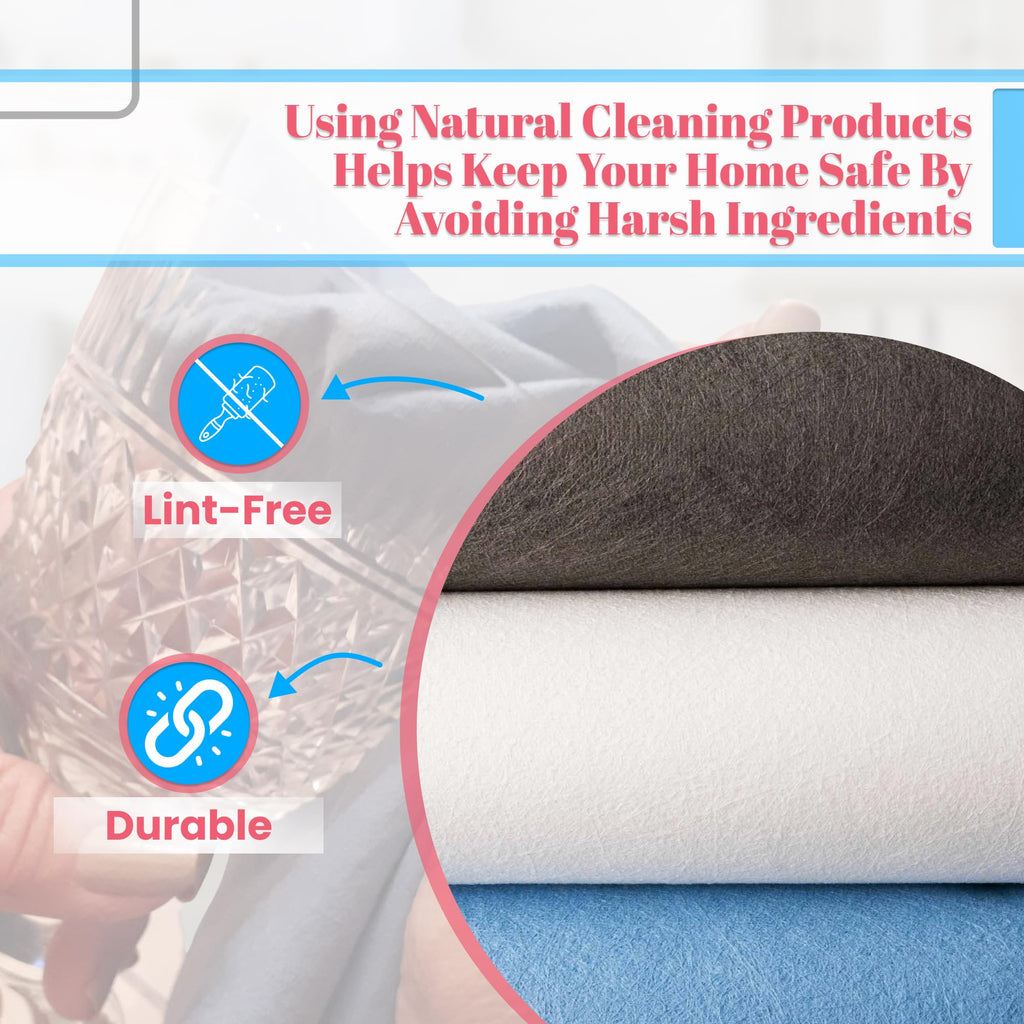 Jude's Miracle Cloth 3 Pack - White/Blue/Grey - Premium Smooth Microfiber Cloths - Chemical-Free, Lint-Free - Windows, Mirrors, Stainless Steel, Chrome, Stone Countertops, Plexiglass & So Much More!