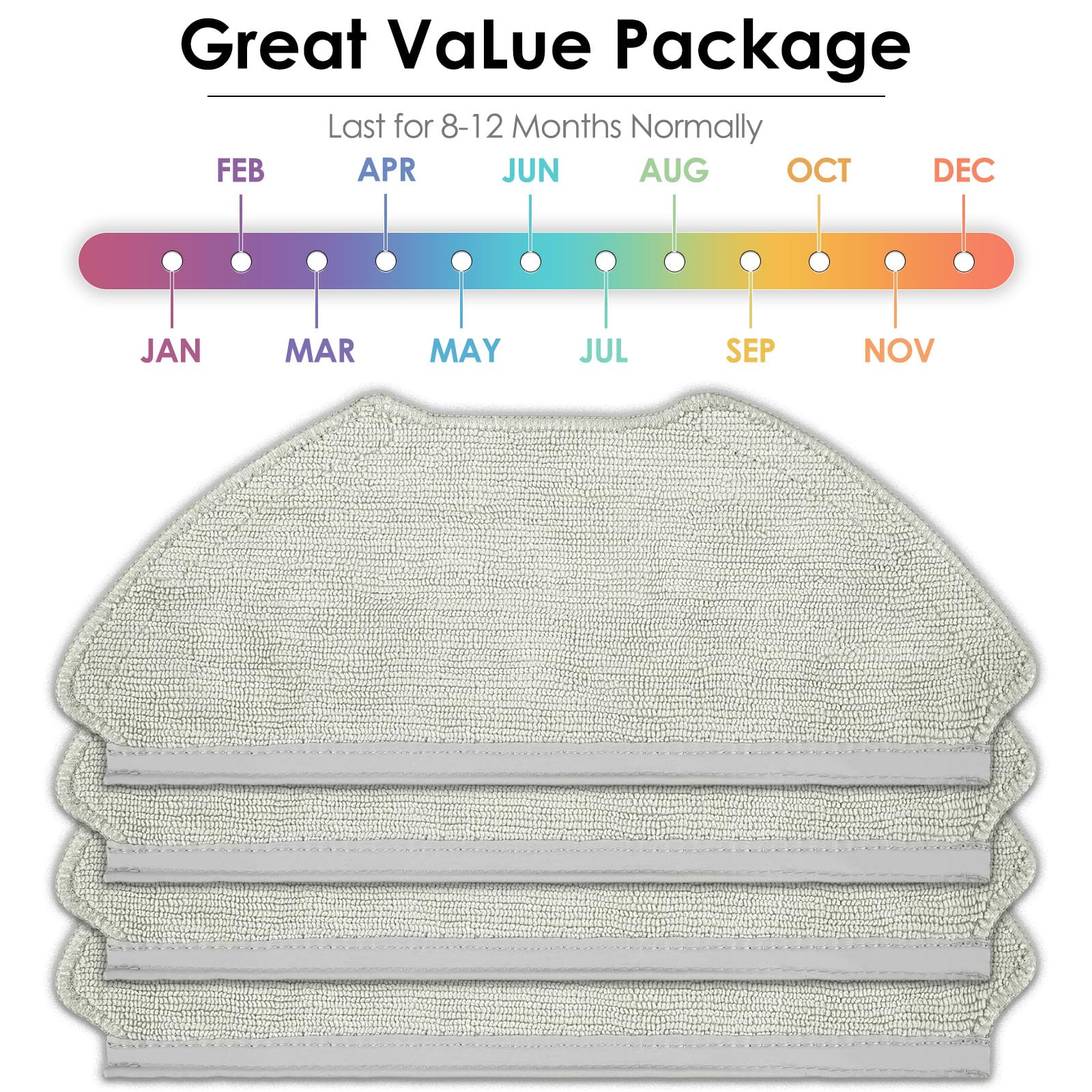 (4 Pack) T20+ Replacement Mop Pads Compatible with Airrobo T20+ Robot Vacuum Cleaner, Washable Replacement Mop Cloths, Mop Pad Accessories Kit